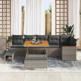 vidaXL Σετ Καναπέ Κήπου 9 pcs Γκρι συνθετικό ρατάν
