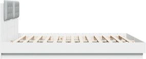 vidaXL Πλαίσιο Κρεβατιού με Κεφαλάρι/LED Λευκό 200 x 200 εκ.