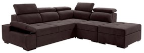 Γωνιακός καναπές κρεβάτι Amelia με αποθηκευτικό χώρο, Καφέ 280x253x85cm Δεξιά γωνία – AME-TED-23