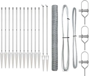 vidaXL Στύλος Περιφράξεων Ασημί