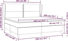 vidaXL Κρεβάτι Boxspring με Στρώμα Μπλε 200x200 εκ. Υφασμάτινο
