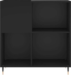 vidaXL Δισκοθήκη Μαύρη 84,5 x 38 x 89 εκ. από Επεξεργασμένο Ξύλο