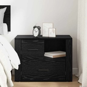 vidaXL Κομοδίνο Μαύρη δρυς 60 x 36 x 45 εκ Επεξεργασμένο ξύλο