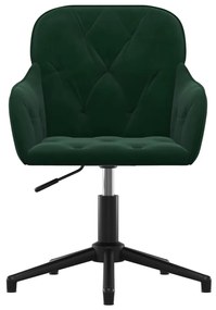 vidaXL Καρέκλες Τραπεζαρίας Περιστρ. 2 τεμ. Σκούρο Πράσινο Βελούδινες