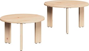 vidaXL Τραπεζάκι σαλονιού 2 pcs Φυσικό Μασίφ ξύλο πεύκου