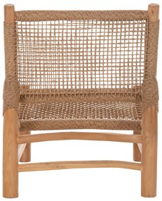 Καρέκλα Londer Ξύλο Teak σε Φυσικό και Συνθετικό Rattan 63x77x77 Υ Εκ.