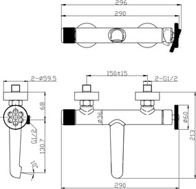 Karag Inna 23503 Cromo - Μπαταρία λουτρού