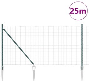 vidaXL Φράχτης με Στήλες. Πράσινο 1.2 x 25 m Ατσάλι