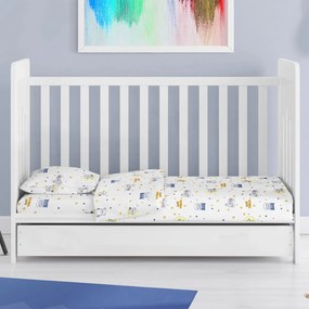 Σεντόνι Λίκνου (80x110) Dimcol Sweet Dreams 554 White - Sky Blue