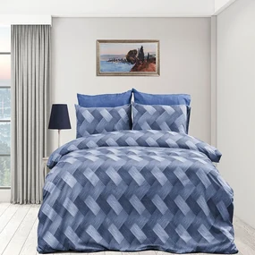 Παπλωματοθήκη Αλκμήνη 454 Blue DimCol Μονό 160x240cm Βαμβάκι-Πολυέστερ