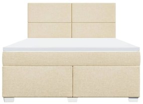 ΚΡΕΒΑΤΙ BOXSPRING ΜΕ ΣΤΡΩΜΑ ΚΡΕΜ 180X200 ΕΚ. ΥΦΑΣΜΑΤΙΝΟ 3292865