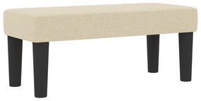 vidaXL Κρεβάτι Box Spring με Στρώμα & Πάγκο Κρέμα 80x200 εκ Υφάσματος