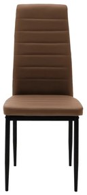 Καρέκλα Parker pakoworld PU cappuccino-μαύρο πόδι 42x48x98εκ
