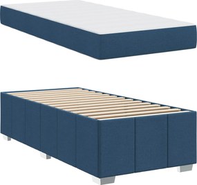 vidaXL Σκελετός Κρεβατιού με στρώμα Μπλε 90 x 200 cm ύφασμα
