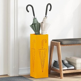 vidaXL Σχέδιο & βάση αποθήκευσης Μουσταρδί 15.5 x 15.5 x 49 εκ Ατσάλι