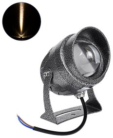 GloboStar SPOT-XENIA 90632 Σποτ Φωτισμου Wall Washer LED 16W 1440lm 3° DC 24V Αδιάβροχο IP65 Φ9 x Υ12cm Θερμό Λευκό 3000K - Σφυρήλατο Γκρι - 3 Years Warranty