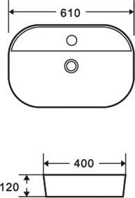 Karag LT 2203 - Επιτραπέζιος νιπτήρας 61x40