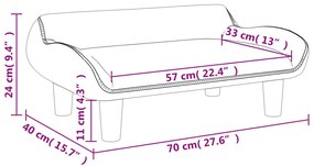 Καναπές Παιδικός Σκούρο Γκρι 70x40x24 εκ. από Βελούδο - Γκρι