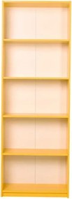 Βιβλιοθήκη Max Megapap χρώμα κίτρινο 58x23x170εκ.