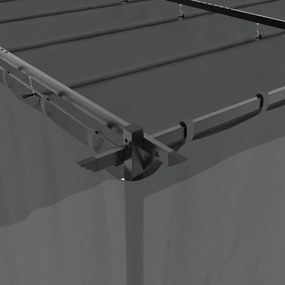 vidaXL Κιόσκι με Κουρτίνες Ανθρακί 6x3 μ. Ατσάλινο