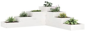 vidaXL Ζαρντινιέρα 4 Επιπέδων Λευκή 106x104,5x36 εκ. Μασίφ Ξύλο Πεύκου