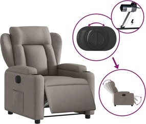 vidaXL Πολυθρόνα Ανακλινόμενη Ηλεκτρική Taupe Υφασμάτινη