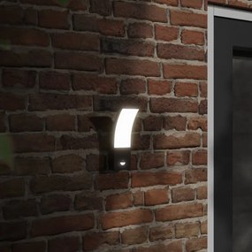 Φωτιστικά Τοίχου Εξ. Χώρου LED με Αισθ. 2 τεμ Μαύρα Χυτό Αλουμ.