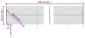 vidaXL Συρματόπλεγμα Περίφραξης Ανθρακί 1,8 x 10 μ.