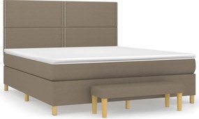 vidaXL Κρεβάτι Boxspring με Στρώμα Taupe 180x200 εκ. Υφασμάτινο