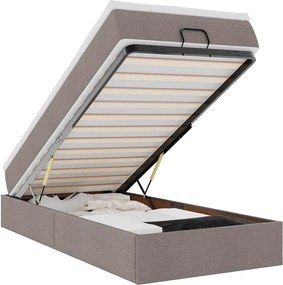 vidaXL Οθωμανικό κρεβάτι με στρώμα Taupe 100x200cm ύφασμα