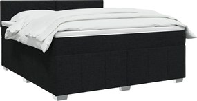 vidaXL Κρεβάτι box spring με στρώμα Μαύρο 140 x 200 cm Ύφασμα