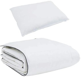 vidaXL Σετ Παπλωμάτων με μαξιλάρι 2 pcs Λευκό 140 x 200 cm Πούπουλο
