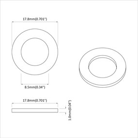 vidaXL Βίδες 2 pcs Ασημί 16 x 16 x 1,5 εκ Σίδερο