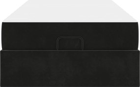vidaXL Σκελετός κρεβατιού με στρώμα 2 pcs Μαύρο Βελούδο