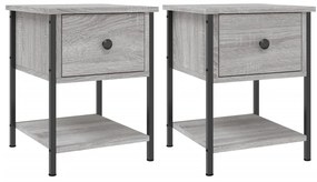 vidaXL Κομοδίνα 2 τεμ. Γκρι Sonoma 34x35,5x45 εκ. Επεξεργασμένο Ξύλο
