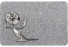 Πατάκι Εισόδου Flocky 069 Happy Mouse 40X60cm Grey Sdim 40Χ60