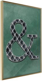 Αφίσα - Ampersand on Green Background - 40x60 - Χρυσό - Χωρίς πασπαρτού