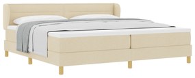 vidaXL Κρεβάτι Box Spring με Στρώμα Κρεμ 200x200 εκ Υφάσμα