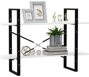 vidaXL Βιβλιοθήκη με 2 Ράφια Λευκή 100 x 30 x 70 εκ. από Επεξ. Ξύλο