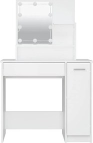 vidaXL Μπουντουάρ με LED Σετ Λευκό 86,5 x 35 x 136 εκ.