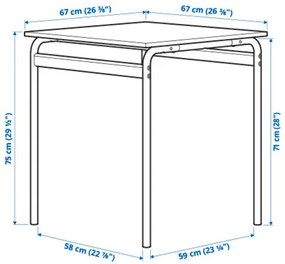 GRÅSALA τραπέζι, 67x67x75 cm 694.840.24