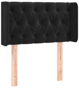 Κεφαλάρι με Πτερύγια Μαύρο 83x16x78/88 εκ. Βελούδινο 3119136