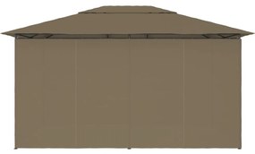 Τέντα Εκδηλώσεων Κήπου με Κουρτίνες Taupe 4 x 3 μ. 180 γρ/μ² - Μπεζ-Γκρι