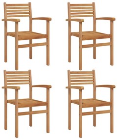 vidaXL Καρέκλες κήπου που σωριάζονται 4 pcs Καφέ 55.5 x 55.5 x 90 εκ.