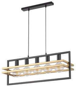 Φωτιστικό Οροφής-Ράγα Merci 5 32395 26x76x80cm 5xE27 60W Black-Gold Sigma Lighting