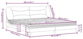 Κρεβάτι με Στρώμα Καπουτσίνο 200x200εκ.από Συνθ.Δέρμα - Καφέ