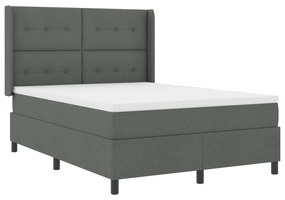 vidaXL κρεβάτι με ελατήριο και στρώμα  Γκρι 160x200 εκ Υφάσματος