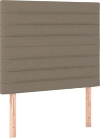 vidaXL Κρεβάτι Boxspring με Στρώμα &amp; LED Taupe 90x200 εκ. Υφασμάτινο