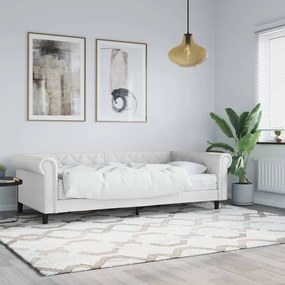 Καναπές Κρεβάτι με Στρώμα Λευκός 90 x 200 εκ. Συνθετικό Δέρμα - Λευκό