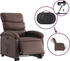 vidaXL Πολυθρόνα Ηλεκ Ανακλινόμενη με Ανύψωση Συνθετικό Δέρμα